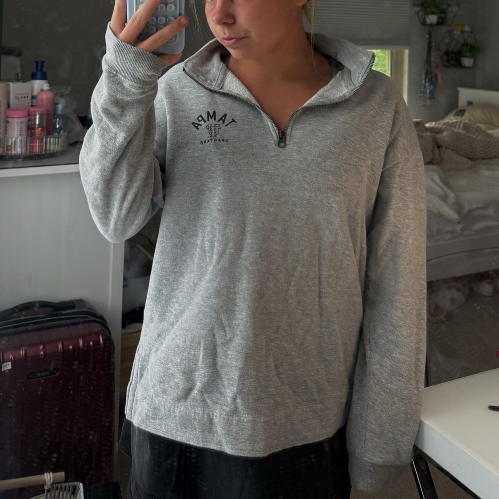 Gray Oversized Hoodie with Relaxed Fit